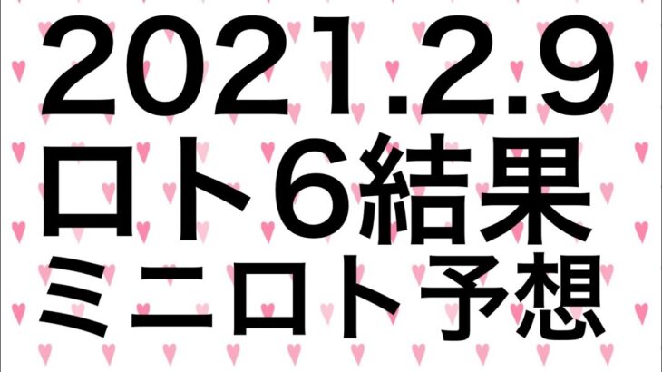 【2021.2.9】ロト6結果＆ミニロト予想！