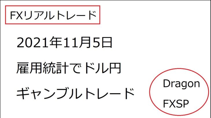 FXギャンブルトレード　雇用統計(ドル円)　2021年11月5日