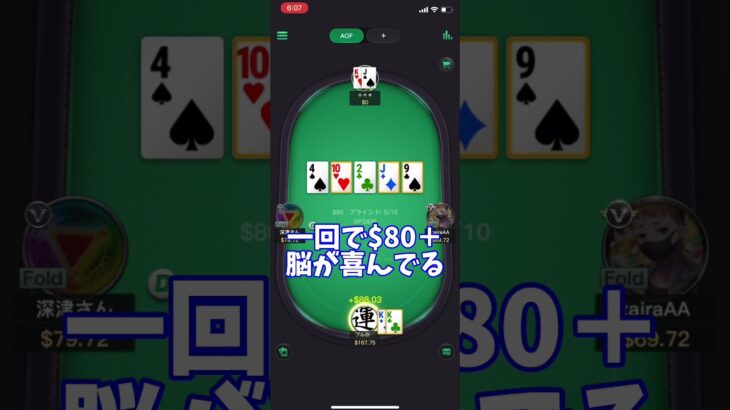 【ポーカー】80 AOFに迷い込んだギャンブル依存症
