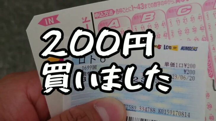 ロト6を200円買いました
