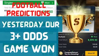 GAME WON || Congratulations 🎉 yesterday we won our 3+odds game
